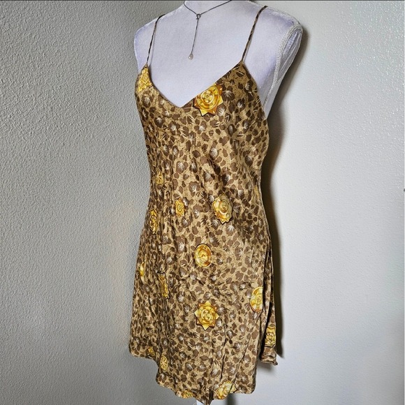Victoria's Secret Dresses & Skirts - Victorias Secret Vintage 100% Silk Leopard Medallion Slip Dress Lingerie